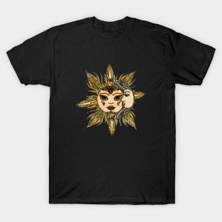 Astronomy Sun and Moon - Vintage Sketch T-Shirt